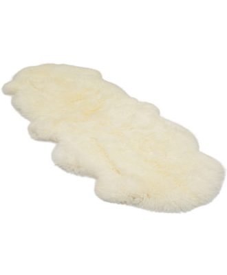 Gently vit - dubbelt långhårigt fårskinn