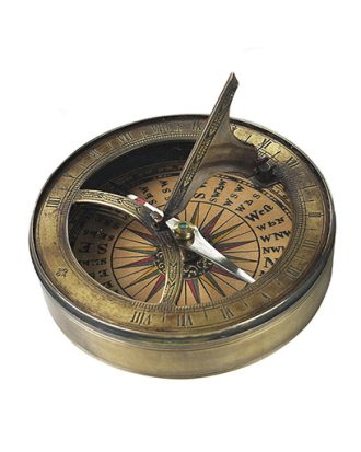 18th C. solur/kompass mässing