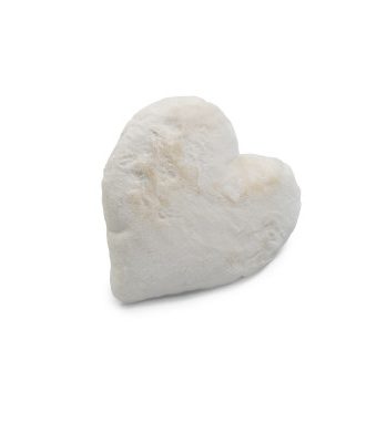 Fluffy heart ivory - kudde i konstmaterial