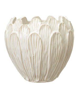 Flora kruka off-white