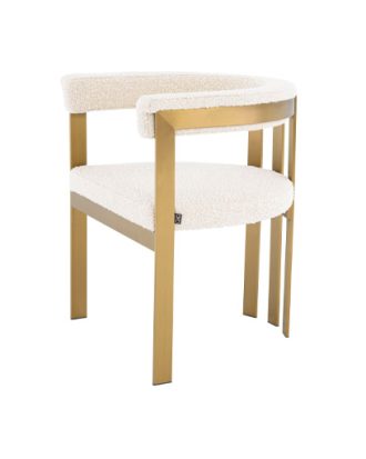 Clubhouse matstol bouclé cream