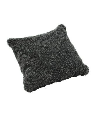 Curly mörkgrå - kuddfodral i lockigt fårskinn
