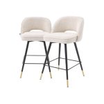 Cliff barstolar bouclé cream låg