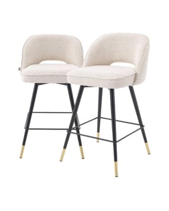 Cliff barstolar bouclé cream låg