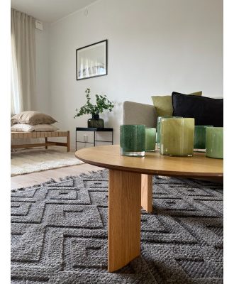 Abisko natural dark brown - handvävd ullmatta