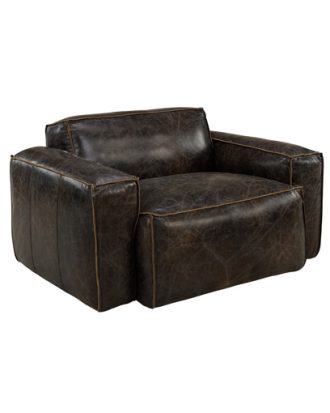 Buddy skinnfåtölj fudge