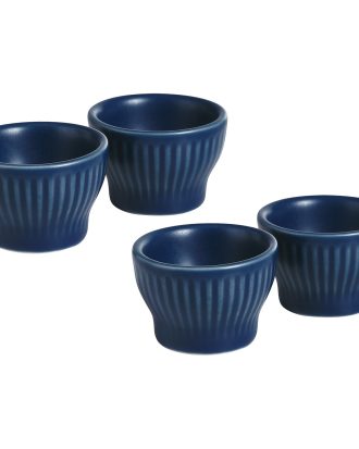 Aida Groovy Äggkopp 4-pack - Äggkoppar Stengods Blå