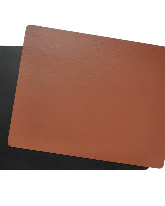 Aida Quadro Bordsunderlägg 45x35 Cm Svart / - Bordstabletter & Glasunderlägg Läder Brun