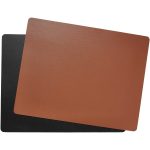 Aida Quadro Bordsunderlägg Vändbar 39x35 Cm Svart / - Bordstabletter & Glasunderlägg Läder Brun