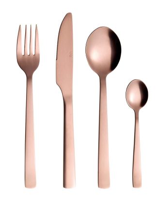 Aida Raw Bestickset 16 Delar Matt - Bestickset Rostfritt Stål Roséguld
