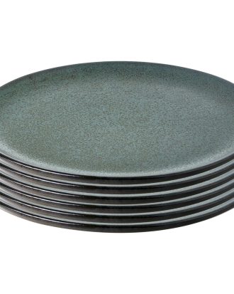 Aida Raw Middagstallrik 28 Cm 6-pack - Mattallrikar Stengods Northern Green