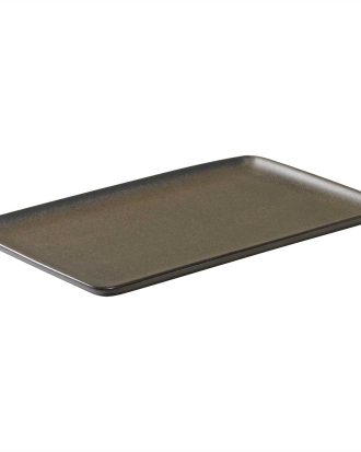 Aida Raw Rektangulär Tallrik 23,5x15 Cm - Mattallrikar Stengods Metallic Brown