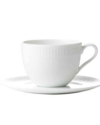 Aida Relief Kaffekopp Med Fat 20 Cl 4-pack - Kaffekoppar Porslin Vit