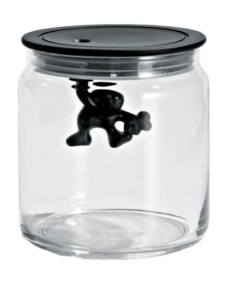 Alessi Gianni Burk Med Lock 70 Cl - Förvaringsburkar & lock Svart