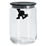 Alessi Gianni Burk Med Lock 90 Cl - Förvaringsburkar & lock Svart