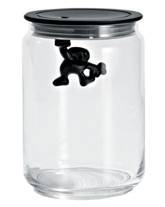 Alessi Gianni Burk Med Lock 90 Cl - Förvaringsburkar & lock Svart