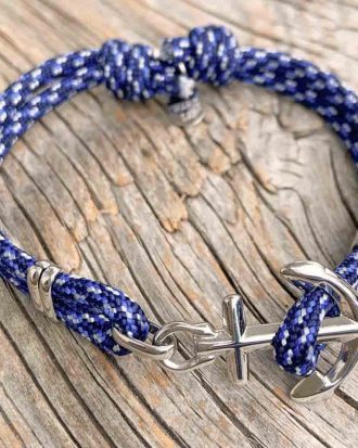 Ankare Armband Key West - Vit/Marinblå