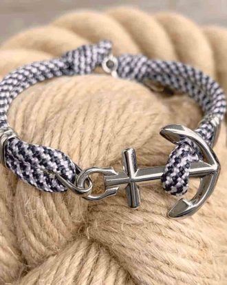 Ankare Armband Key West - Grå/Vit