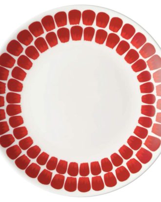 Arabia 24h Tuokio Assiett Röd 20 Cm - Assietter Porslin Vit