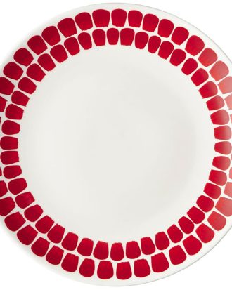 Arabia 24h Tuokio Tallrik Röd 26 Cm - Mattallrikar Porslin Vit