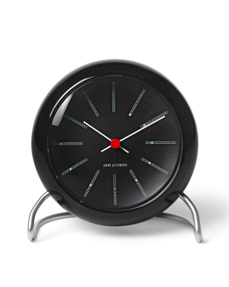Arne Jacobsen Bankers Bordsur Ø11cm - Bordsklockor Glas Svart