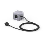 Avolt Square 1 Grenuttag Med Usb / Magnet - Lampsladdar & Lampupphängning Gummi Aluminium
