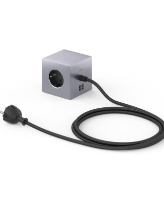 Avolt Square 1 Grenuttag Med Usb / Magnet - Lampsladdar & Lampupphängning Gummi Aluminium