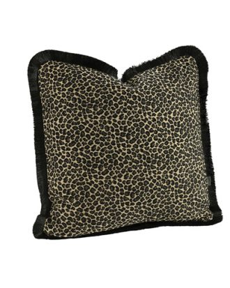 Leopard kuddfodral fransar