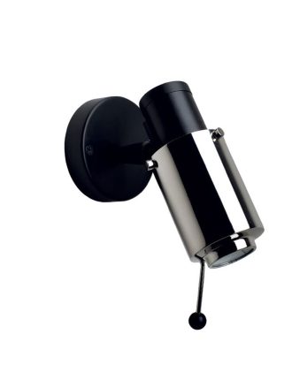 Dcw Éditions Biny-spot Vägglampa /nickel - Sänglampor Stål Svart