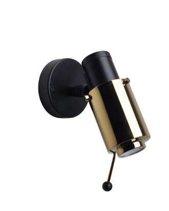 Dcw Éditions Biny-spot Vägglampa /guld - Sänglampor Stål Svart