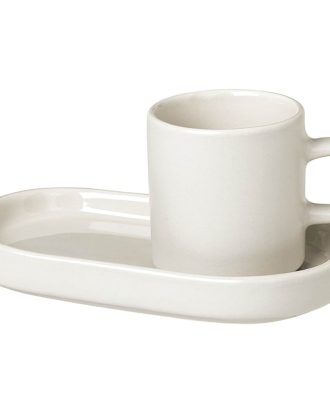 Blomus Pilar Espressokopp + Fat - Espressokoppar Keramik Moonbeam