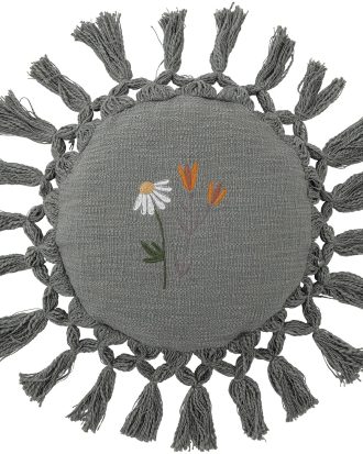 Bloomingville Elinna Kudde Rund Återvunnen Ø35,5 Cm - Barnkuddar Bomull Grå