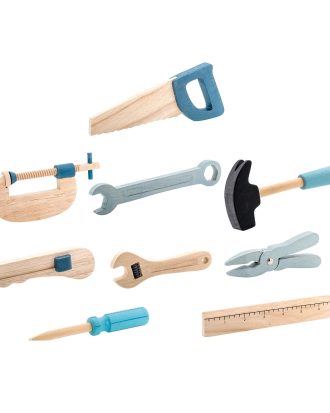Bloomingville Toy Tool Set 9-delar Natur/blå//svart - Leksaker Metall Grå