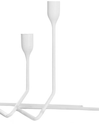 Born In Sweden Puzzle Ljusstakar 2-pack - Ljusstakar Pulverlackat Stål Vit