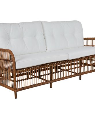 Brafab Anemon Soffa 3-sits Natur/ - Trädgårdssoffor & Bänkar Konstrotting Vit