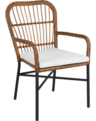 Brafab Anemon Matstol Natur/ - Utestolar Konstrotting Vit