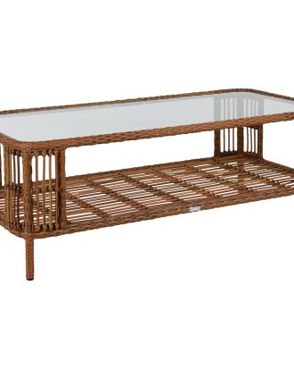 Brafab Anemon Soffbord 65x140x50 Cm Natur - Soffbord & Avlastningsbord Glas Vit