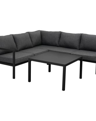 Brafab Rana Loungeset Låg 5 Sittplatser /antracit - Matgrupper & Loungegrupper Glas Svart