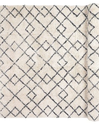 Broste Copenhagen Janson Matta 140x200 Cm Ivory/black - Ryamattor Bomull Svart