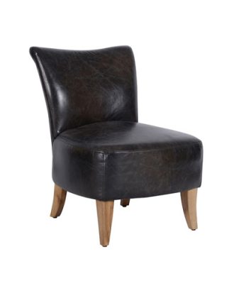 Mere skinnfåtölj fudge