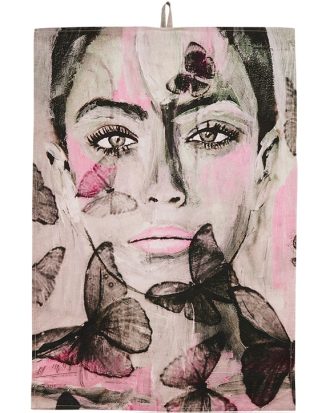 Carolina Gynning Butterfly Queen Kökshandduk - Kökshanddukar Bomull Rosa