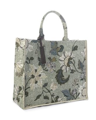 Ceannis Flower Linen Shopper - Väskor & Ryggsäckar Bomull Soft Green