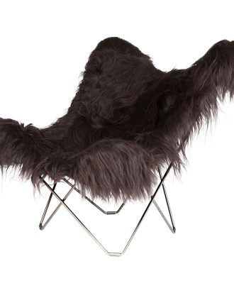 Cuero Iceland Mariposa Butterfly Chair Wild Black/chrome - Fåtöljer Stål Svart
