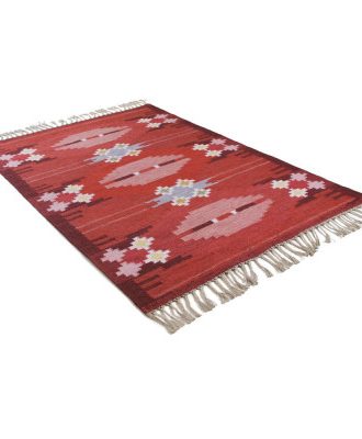 Örbyhus röd - handvävd ullmatta