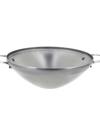 De Buyer Mineral B Wokpanna Ø32 Cm Med 2 Handtag - Wokpannor Järn Rostfritt Stål