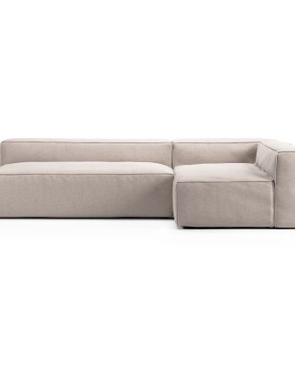 Decotique Grand 3-sits Loungesoffa Höger - 3-sits soffor Sammet Sandshell Beige