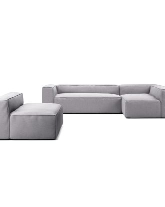 Decotique Grand 4-sits Divansoffa Höger Med Fåtölj - Hörnsoffor & Divansoffor Sammet Bright Ash