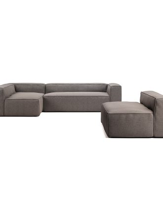 Decotique Grand 4-sits Divansoffa Vänster Med Fåtölj - Hörnsoffor & Divansoffor Sammet Hunter Brown