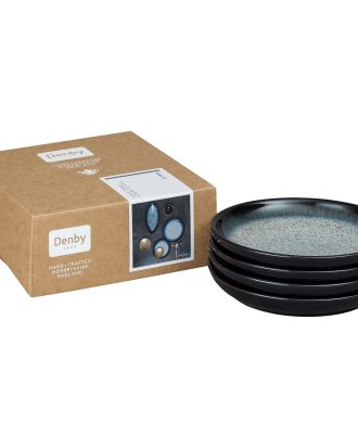 Denby Halo Assietter 4-pack - Assietter Stengods Svartblå