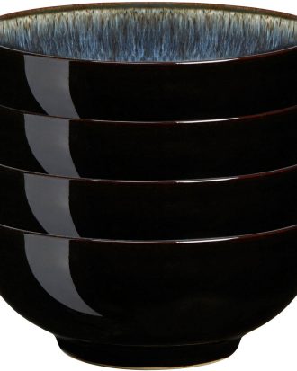 Denby Halo Frukostskål 4-pack - Serveringsskålar Stengods Svartblå